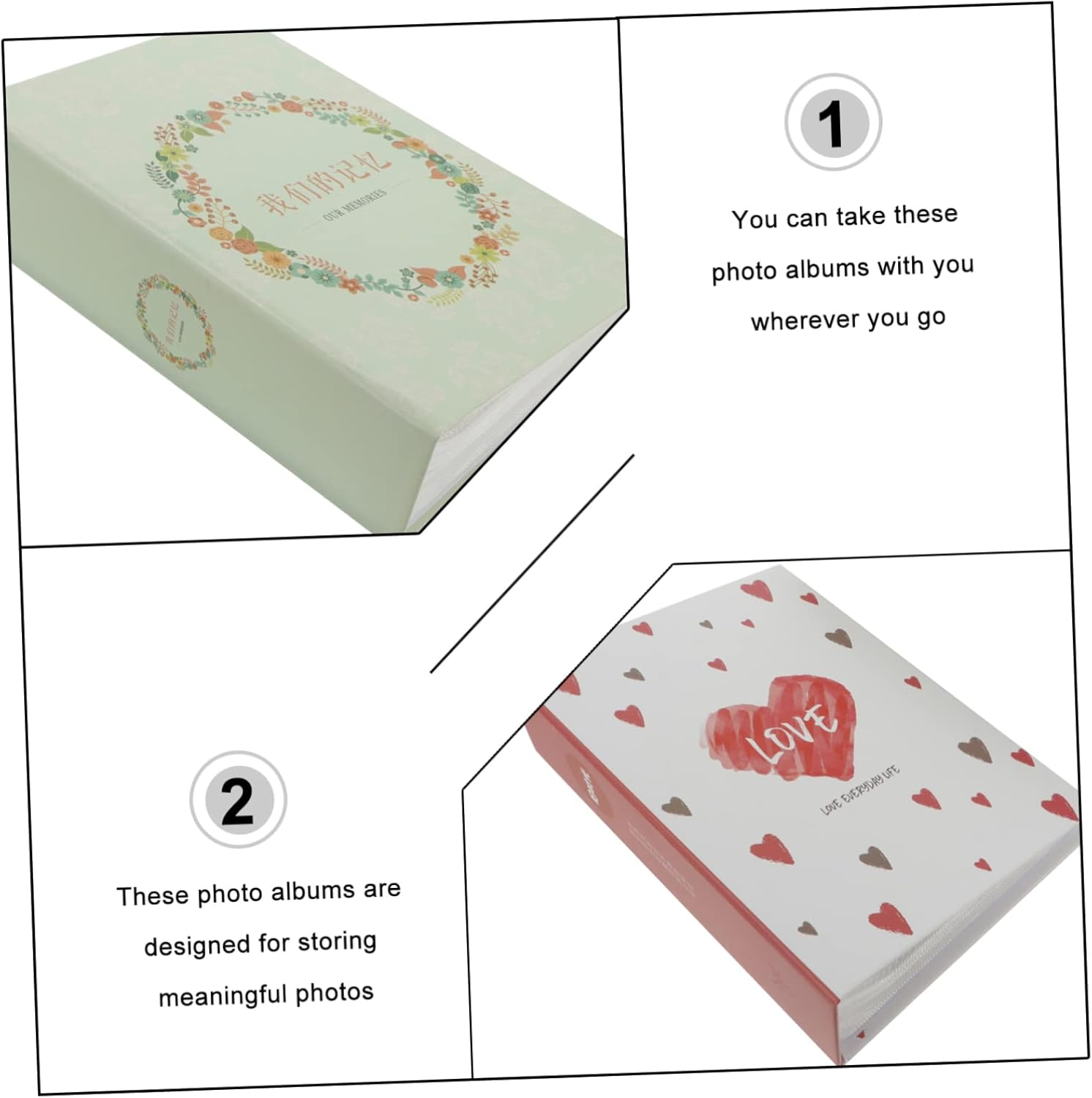 2 Pcs Compact Record Books Fashionable Scrapbooks for Household Memories for Family Photos Easy Friends image number 6