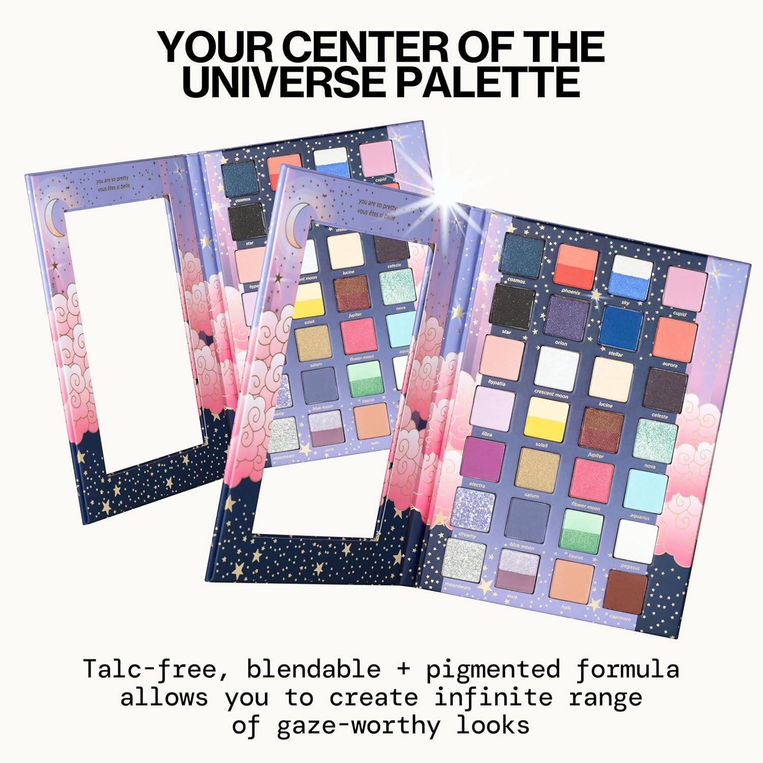 Pacifica Beauty, Stellar Gaze Eye Shadow Palette, 28 Eyeshadow Shades, Mineral Eyeshadow, Matte, Shimmer and Glitter Mica Shades, Vitamin E, Made from 100% Recyclable Paper, Vegan and Cruelty Free image number 3