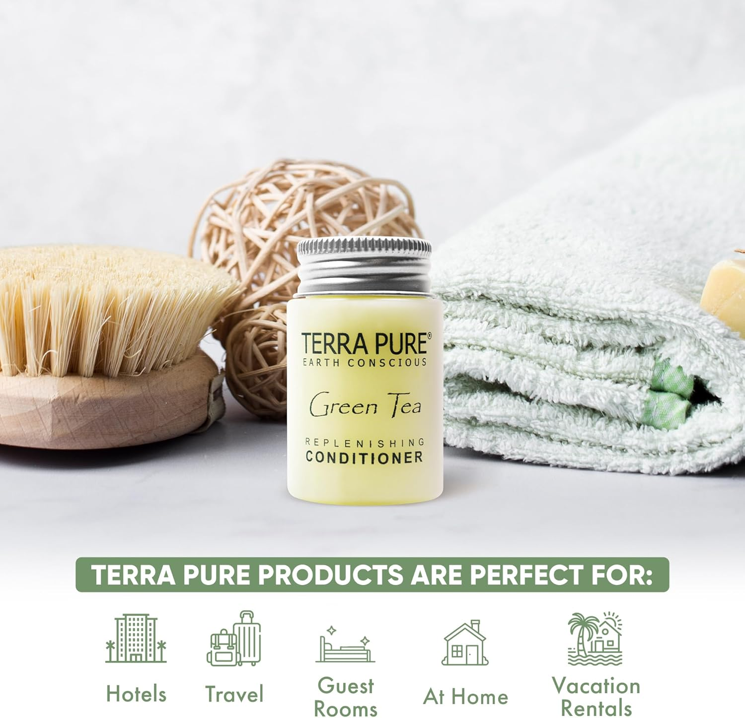 Terra Pure Conditioner, Travel Size Hotel Amenities, 1 Oz (Case of 20) image number 2