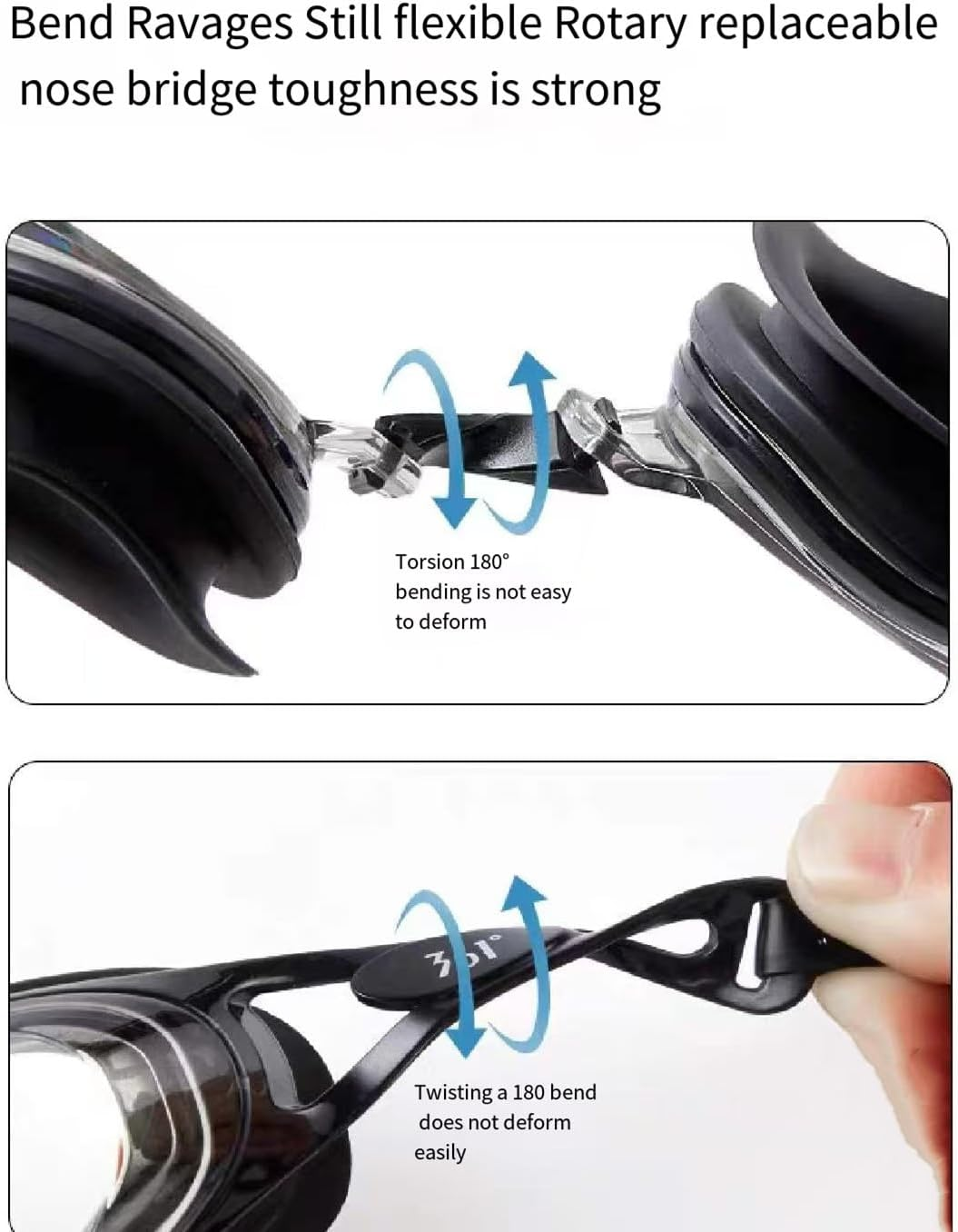 361 Swimming Goggles for Men/Women, Anti-Fog Anti-Uv Adult Swim Goggles, PC Lens Silicone Seals Perfect Fit, Boys/Girls/Junior/Youth Swim Goggles, Swimming Glasses image number 2