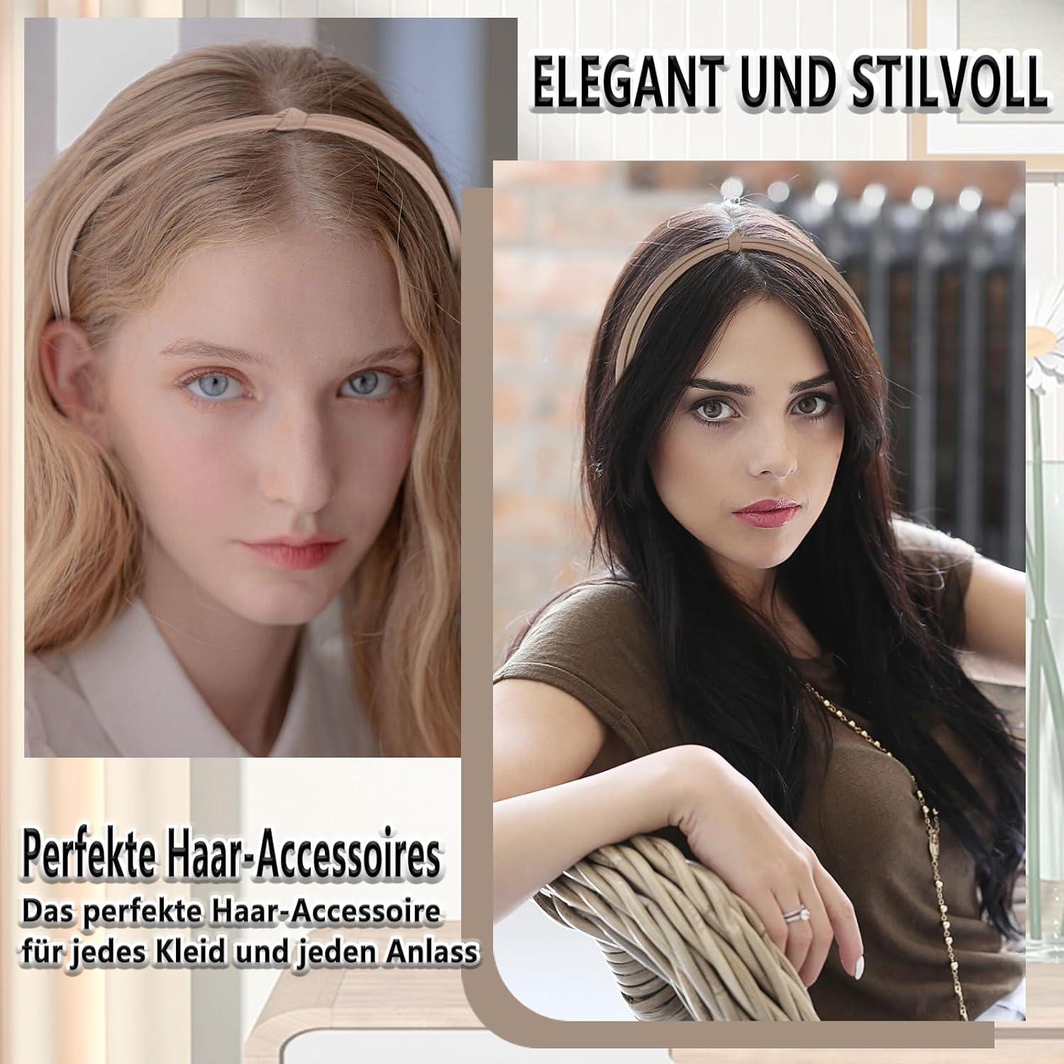 Whaleo Set of 5 Women'S Headband Women'S Costume Headband Hair Accessories Hair Band Thin Slim image number 1