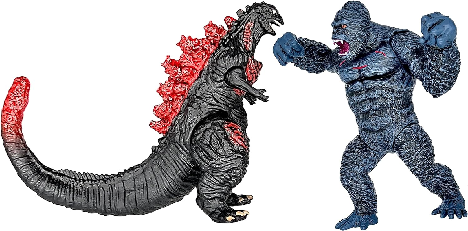 Twcare Set of 10 Godzilla Vs Kong Dinosaur Dragon Toys Movable Joint Action Figures, King of the Monsters Shin Ultima Gamera Mecha Mechagodzilla Ghidorah Skull Crawler Destoroyah Cake Toppers Pack image number 1