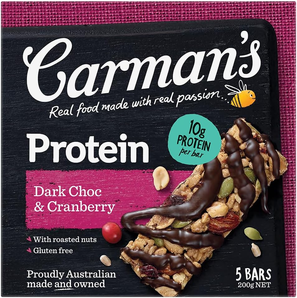 Carman'S Protein Bars Dark Choc & Cranberry Gluten Free 6X200G (Pack of 30) image number 5