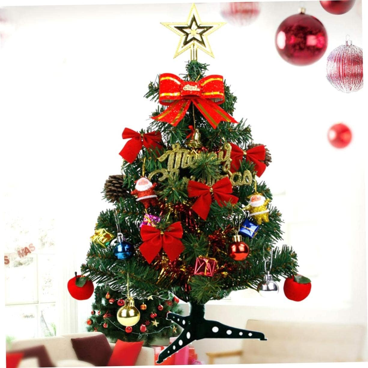 PLAFOPE 45Cm Desktop Christmas Tree Tabletop Decor Artificial Holiday Ornament Small Xmas Tree for Home Party Decoration image number 6