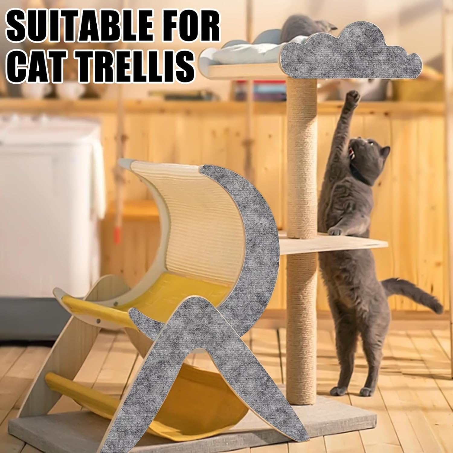 200 Cm X 40 Cm Self-Adhesive Scratching Mat Cat Scratching Mat Cat Wall DIY Trimmable Scratching Board Cat Scratching Mat Scratch Protection Sofa Cat Anti-Scratch Tape for Cat Stand Wooden Handle Cat image number 1