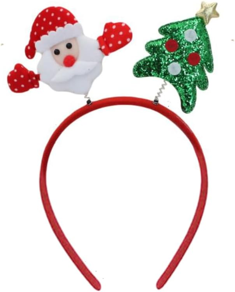 Adult Kids Christmas Xmas Novelty Headband Hat Costume Hair Clip Reindeer Santa (Metal/Merry Christmas) image number 1