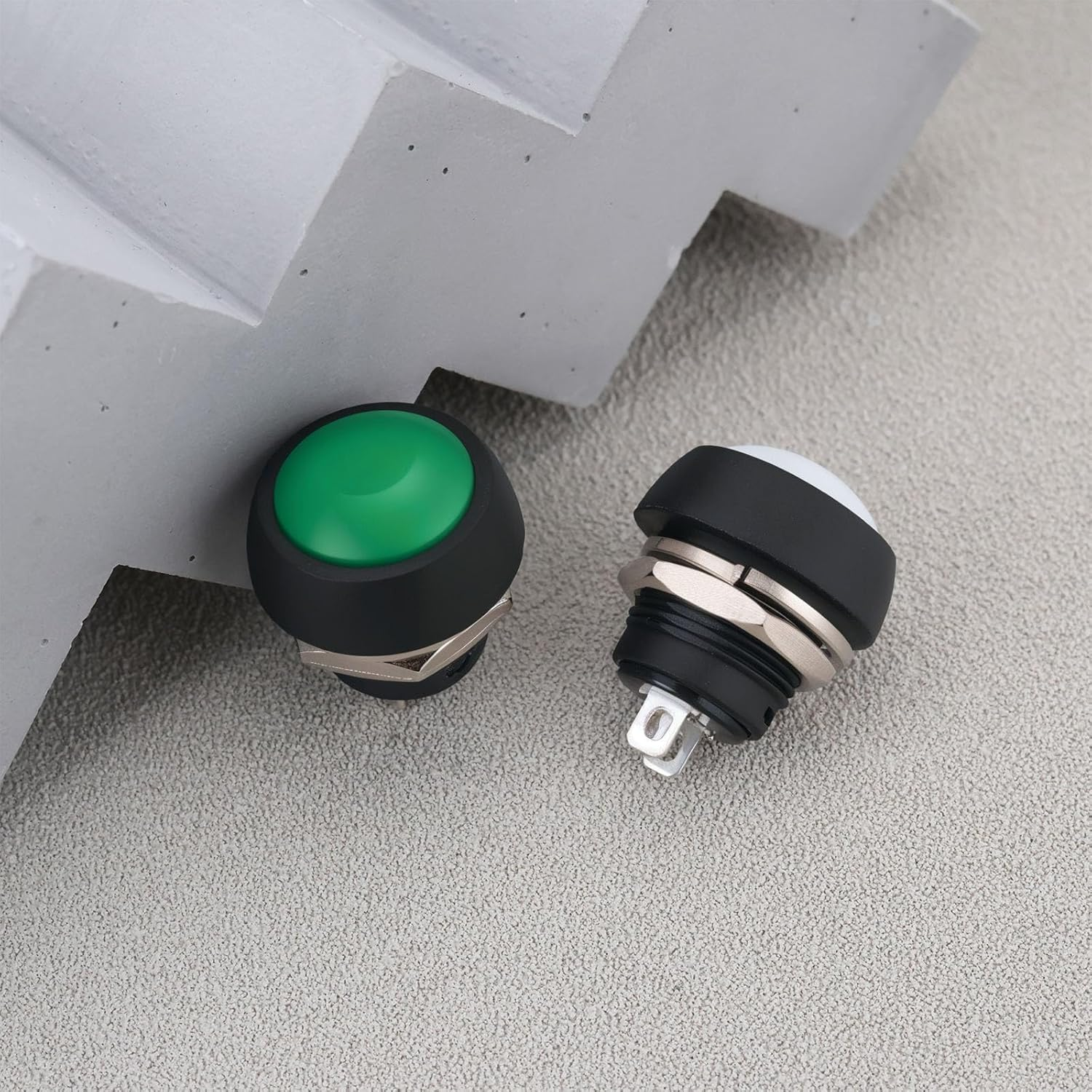 Emsea 12Pcs 12Mm round Push Button Momentary Switch 1A 250VAC Push Switch for Electrical Wiring Electronics image number 2