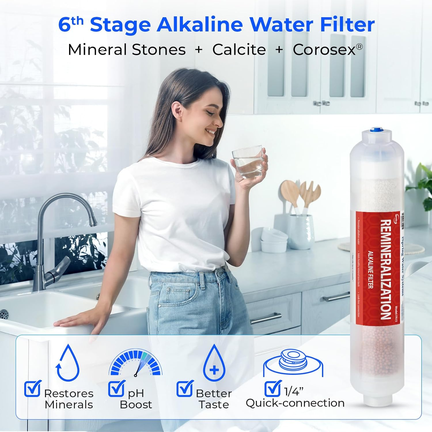 Ispring F19K75 Littlewell 6-Stage Alkaline Reverse Osmosis 2-Year Filter Set image number 4