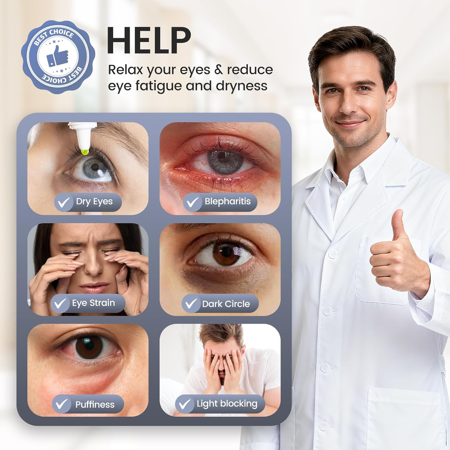 Heated Eye Mask for Dry Eyes, Silk Warm Eye Compress Sleep Mask with 3 Heat Levels & Auto Shut-Off, Washable Light-Blocking Heated Eye Mask for Blepharitis & Eye Fatigue Relief, Grey image number 3