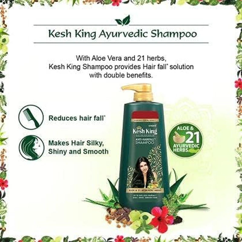Kesh King Ayurvedic anti Hairfall Hair Oil, 300Ml & Kesh King Scalp and Hair Medicine Anti-Hairfall Shampoo, 600 Ml image number 2