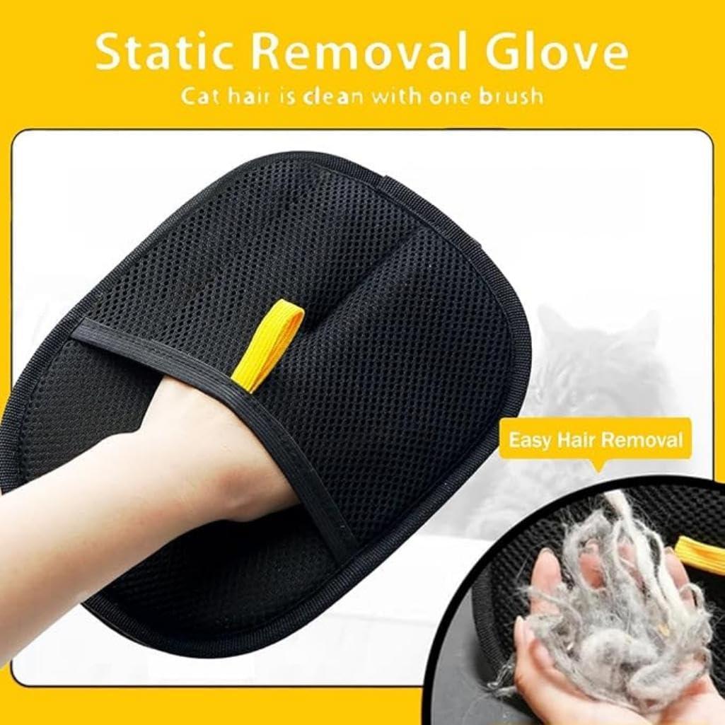Pet Hair Remover, Cat Grooming Gloves for Dog & Cat, Cat Brush Glove for Carpet, Couch, Clothing, Furniture
