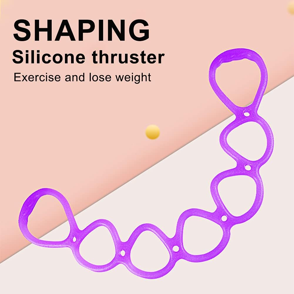 7 Ring Stretch Resistance Exercise Band, Workout Bands Yoga Stretching for Home Fitness, Foot, Leg and Arm Exerciser Stretch Band, Center Workout Walking Exercise - Purple image number 2