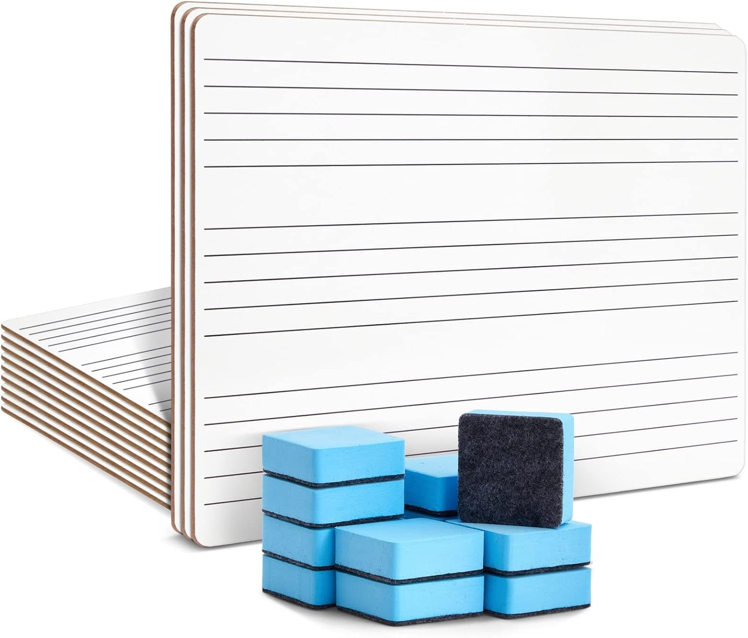 12 Pack Music Staff Graph Whiteboard 9 X 12, Dry Erase Double-Sided Lap Board with 12 Erasers for Students, Classroom Supplies (24 Piece Set) image number 4