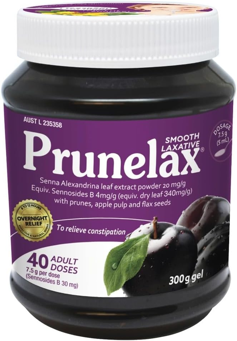 Prunelax Smooth Laxative - 300 G Jar. Natural Laxative - for Constipation Relief and Weight Loss - Laxatives for Adults/Elderly - 30 Mg per Tsp
