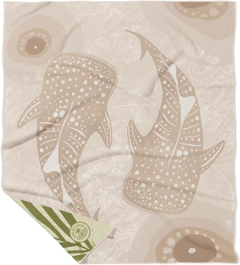 Sand Free Beach Towel Ningaloo Whale Shark Design Quick Drying Reversible Double Size (180Cm X 160Cm) image number 5