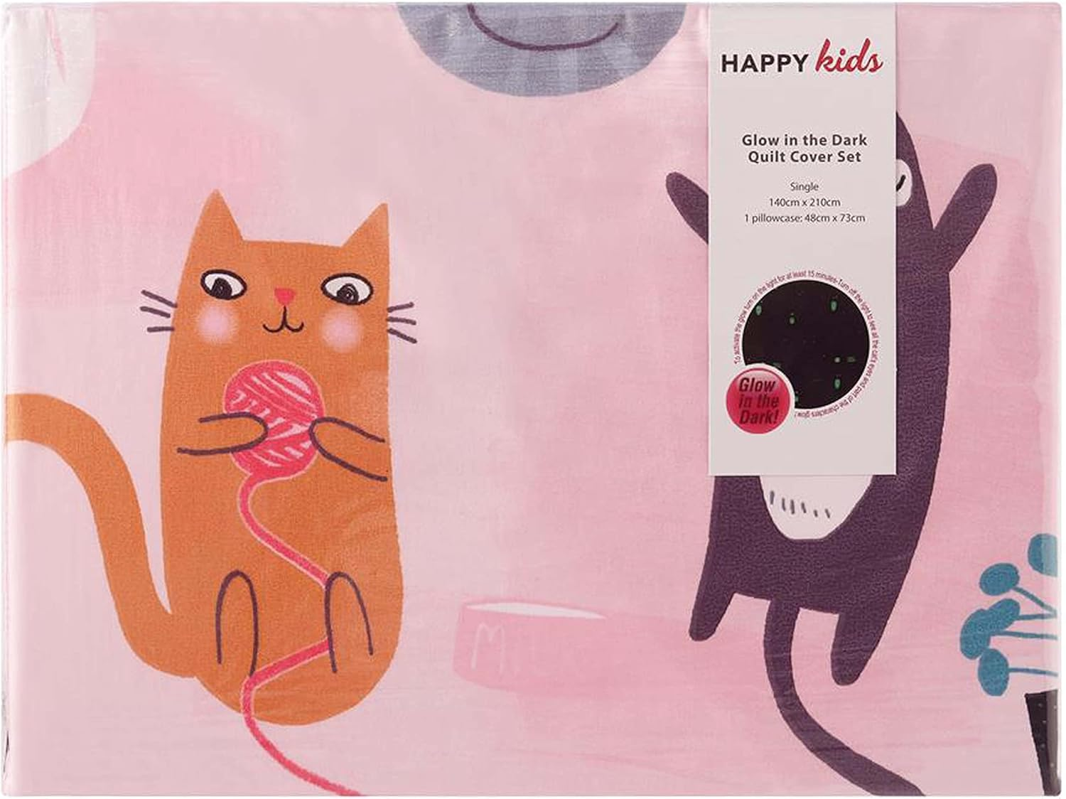 Miaow Glow in the Dark Quilt Cover Set - Single Bed