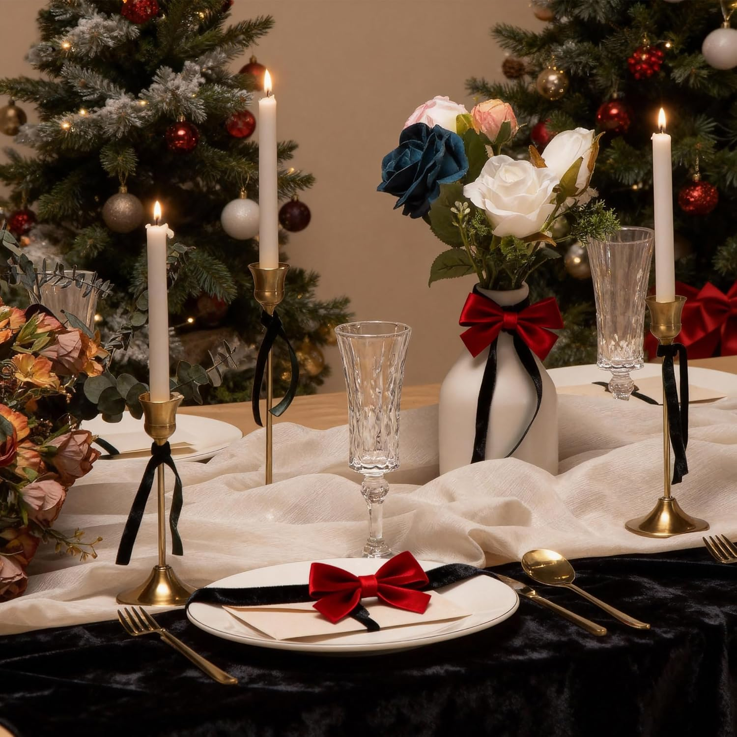 1-1/2 Inch Wide X 25 Yards Red Velvet Ribbon, Velvet Ribbons for Gift Wrapping, Christmas Wrapping Bows, Wedding Decor, Sewing and More