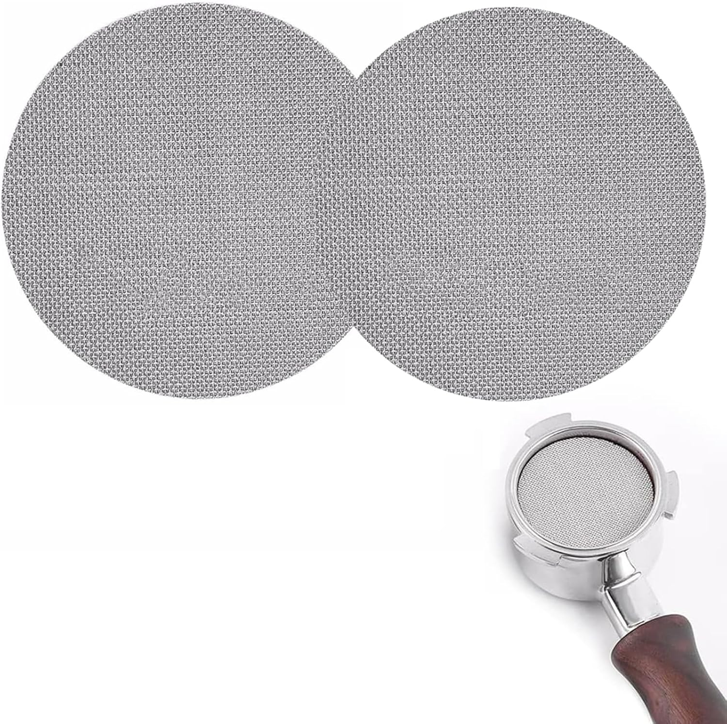 2 Pcs Espresso Puck Screen for 53.5Mm Portafilter, Resuable 1.7Mm Thickness 150&Mu;m, 316L Stainless Steel, Professional Barista Coffee Filter Mesh Plate for Breville Espresso Machine (53 Mm) image number 2