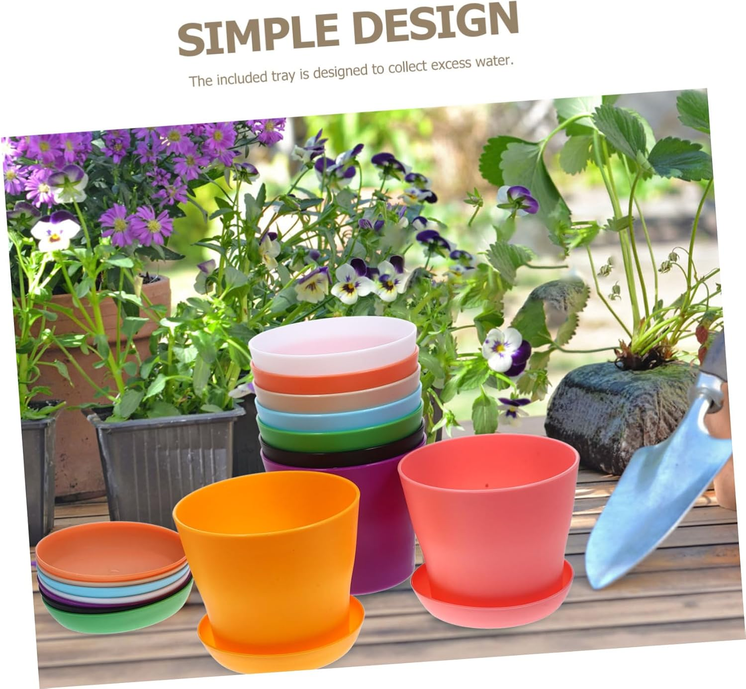 Kisangel 18Sets Plastic Flower Pots for Planting Containers Breathable Nursery Garden Flowerpot Small Planter Pots Saucers for Outdoor Use image number 5