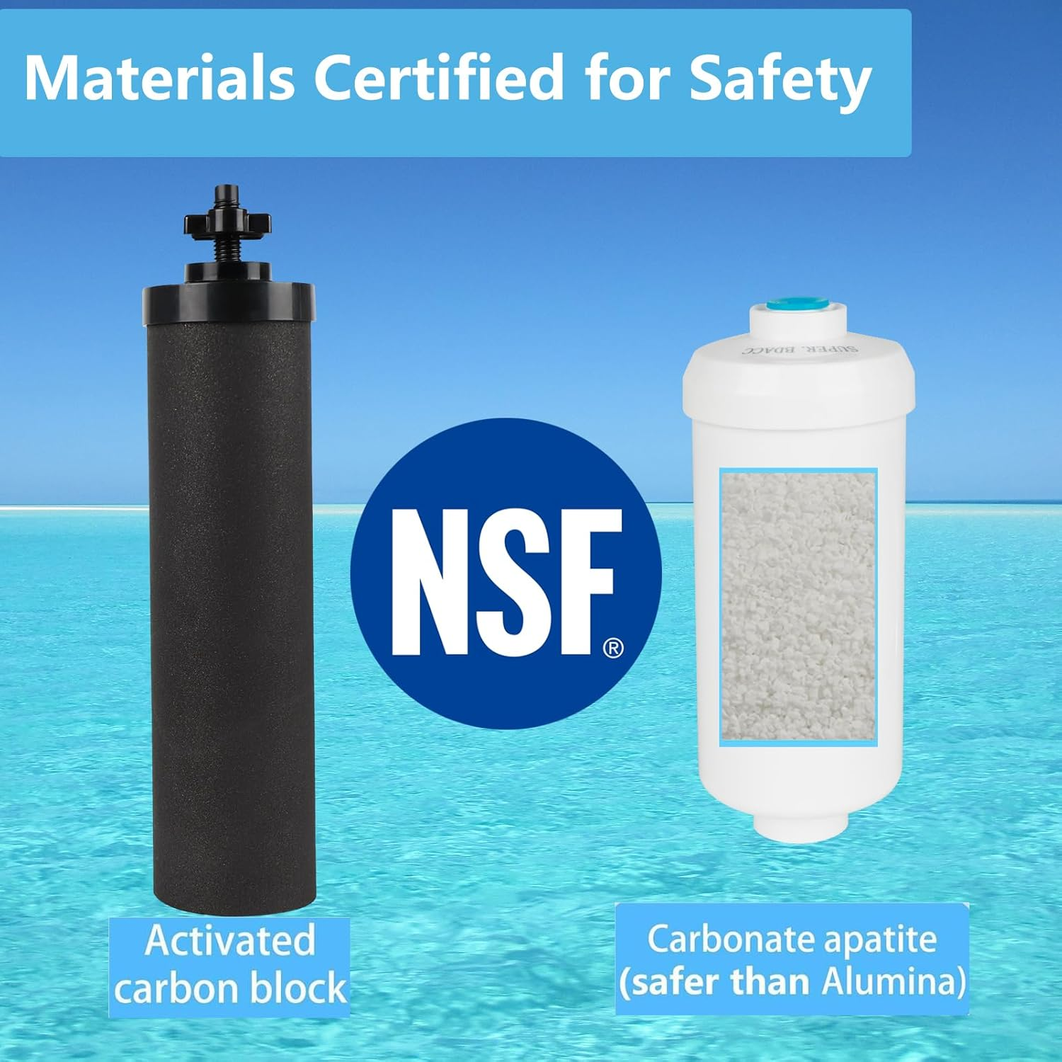 SUPER.BDACC Gravity Water Filter Replacement,For Berkey&reg; Black Carbon (BB9-2&reg;) Purification Elements and Fluoride Filters K5366 (PF-2&reg;) Combo Pack,Compatible with Berkey&reg; Filtration System,Pack of 4 image number 4