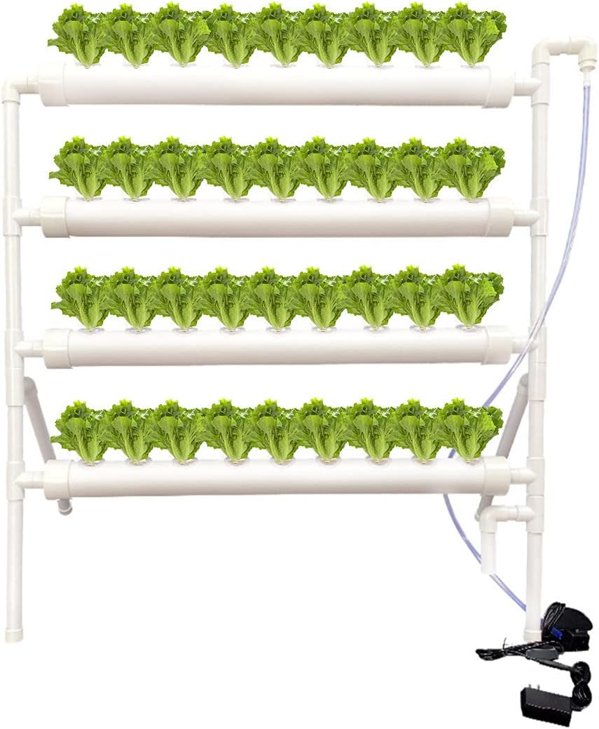 ZEEK PRIME - Hydroponic Growing System &ndash; 36-Site Vertical PVC Garden with AU/US Plug, Water Circulation, Soft Tube & Planting Baskets | Indoor & Outdoor Soil-Free Planter (White) image number 5