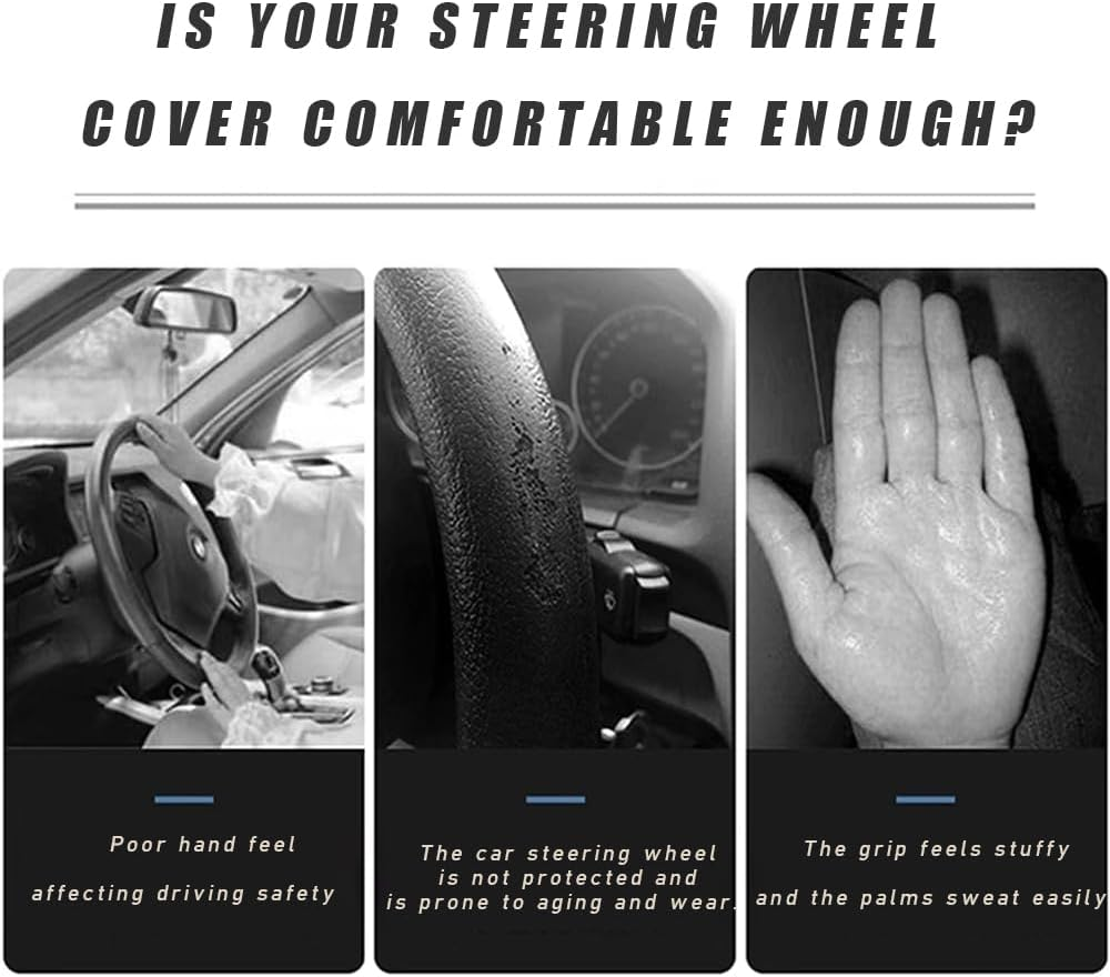 For Mazda 3 Mazda 6 2009 2010 2011 2012 2013 2014 2015 2016 2017 Flax Car Steering Wheel Cover,Breathable Car Steering Cover,Car Steering Wheel Shell,Steering Wheel Outer Cover image number 2