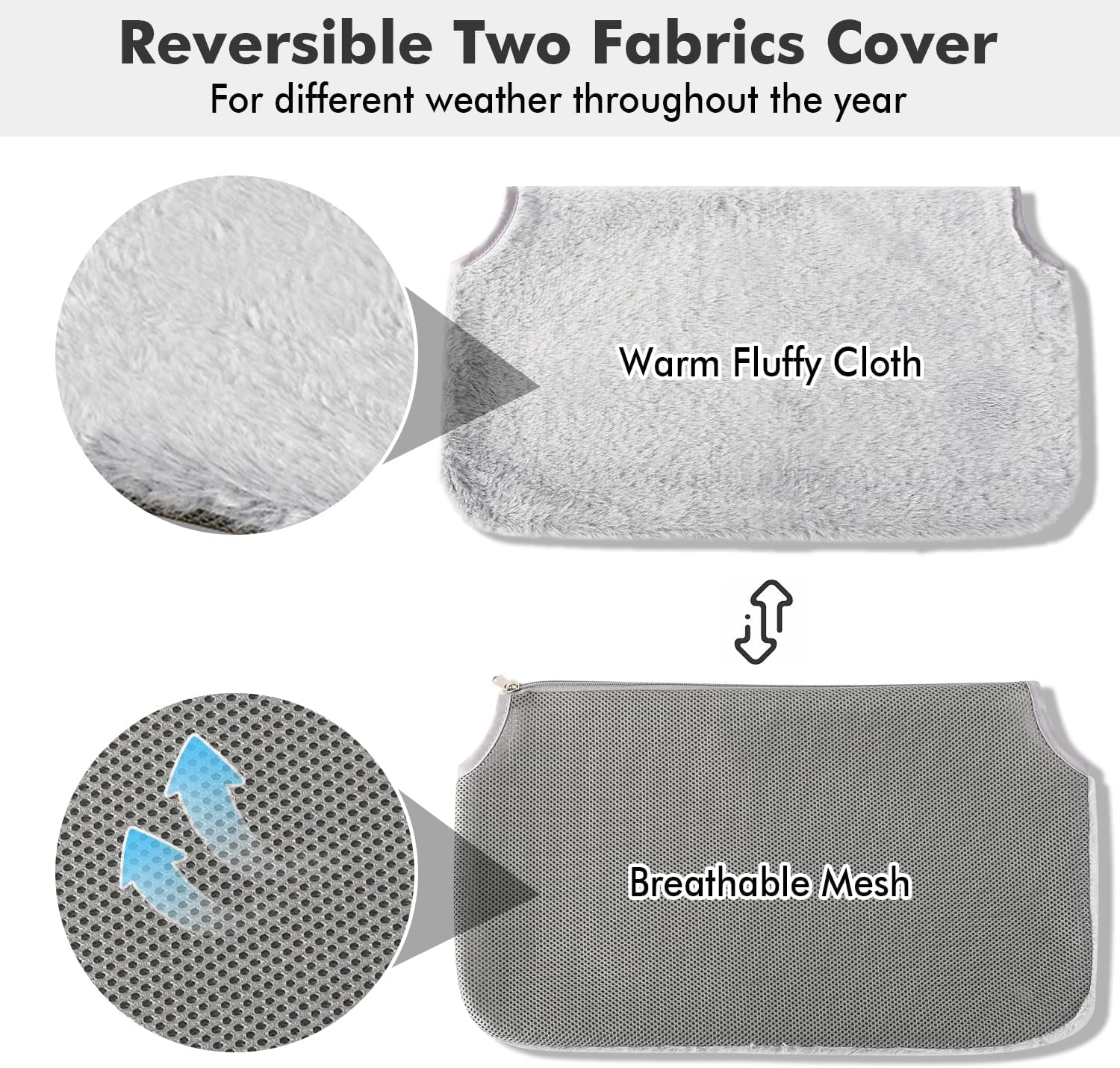 Cordless Cat Window Perch - Cat Hammock for Wall with 4 Suction Cups - 2 - Way Installation (Anchor & Screw) - Solid Metal Frame, Reversible Cover, Foldable for Indoor Cats image number 1