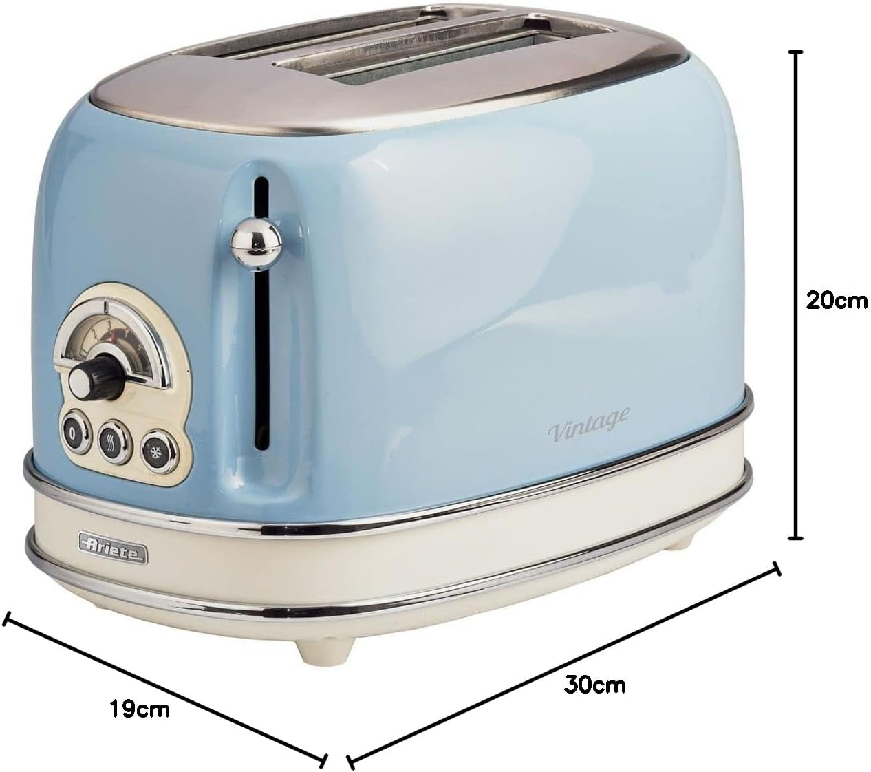 Ariete Vintage Series 2-Slice Toaster - Blue