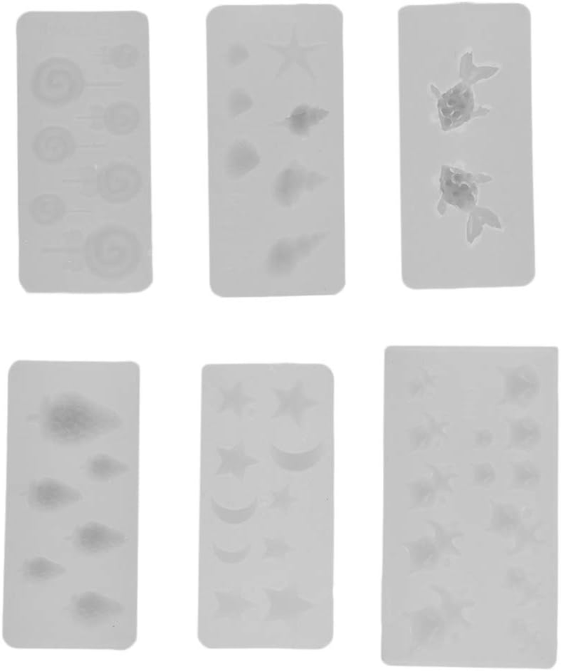 Lovoski 6X Nail Art Mold Silicone Mould Mini DIY Earring Ear Studs Manicure Tool 3D image number 1