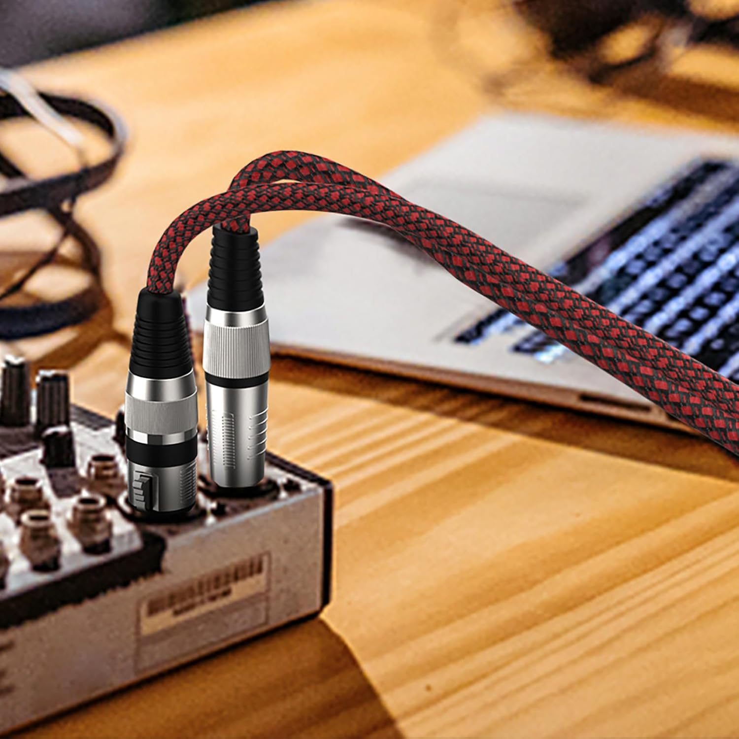 Tunghey XLR Female to 1/4 Inch TRS Cables, Nylong Braided XLR 3 Pin Female to 6.35Mm TRS Male Balanced Wire Mic Cord (1M) image number 5