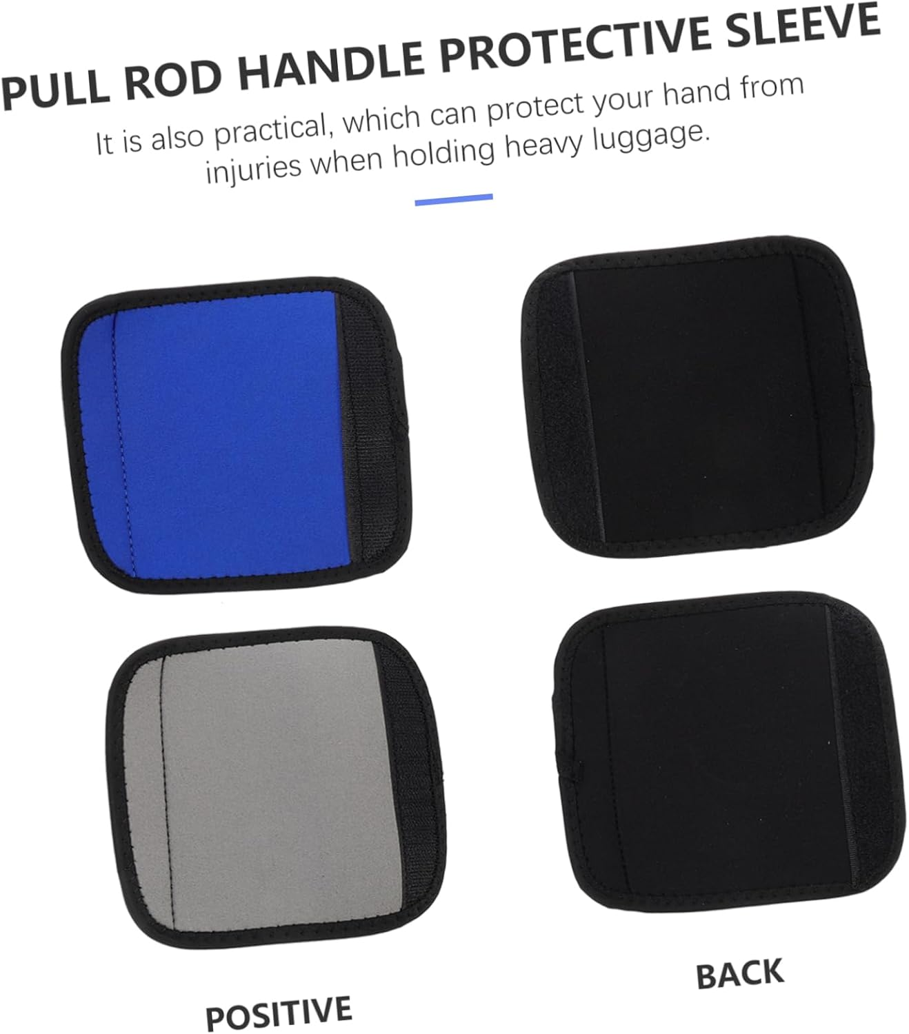 WESIEVYA 2Pcs Neoprene Luggage Handle Wraps Soft Comfortable Suitcase Handle Covers for Easy Identification Travel Accessories for Handbags Suitcases Grey Blue Colors Included image number 6