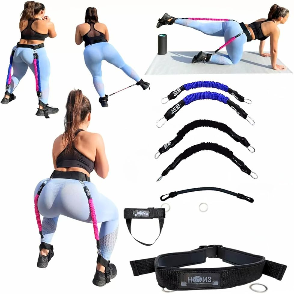 Booty Bands Vertical Jump with Adjustable Belt|2 Adaptable Levels of Resistance| Ideal Resistance Bands for Legs, Thigh and Butt | UNISEX |Training Exercise Equipment and Agility Training Strap image number 3