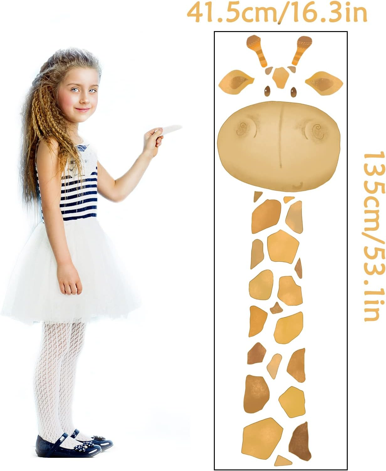 Wall Decals Cute Giraffe Room Decor TV Wall Decor Animals Lover Gift Idea Cute Animal Wall Decals for Classroom Farmhouse Store Showcase Wall Decorations image number 4