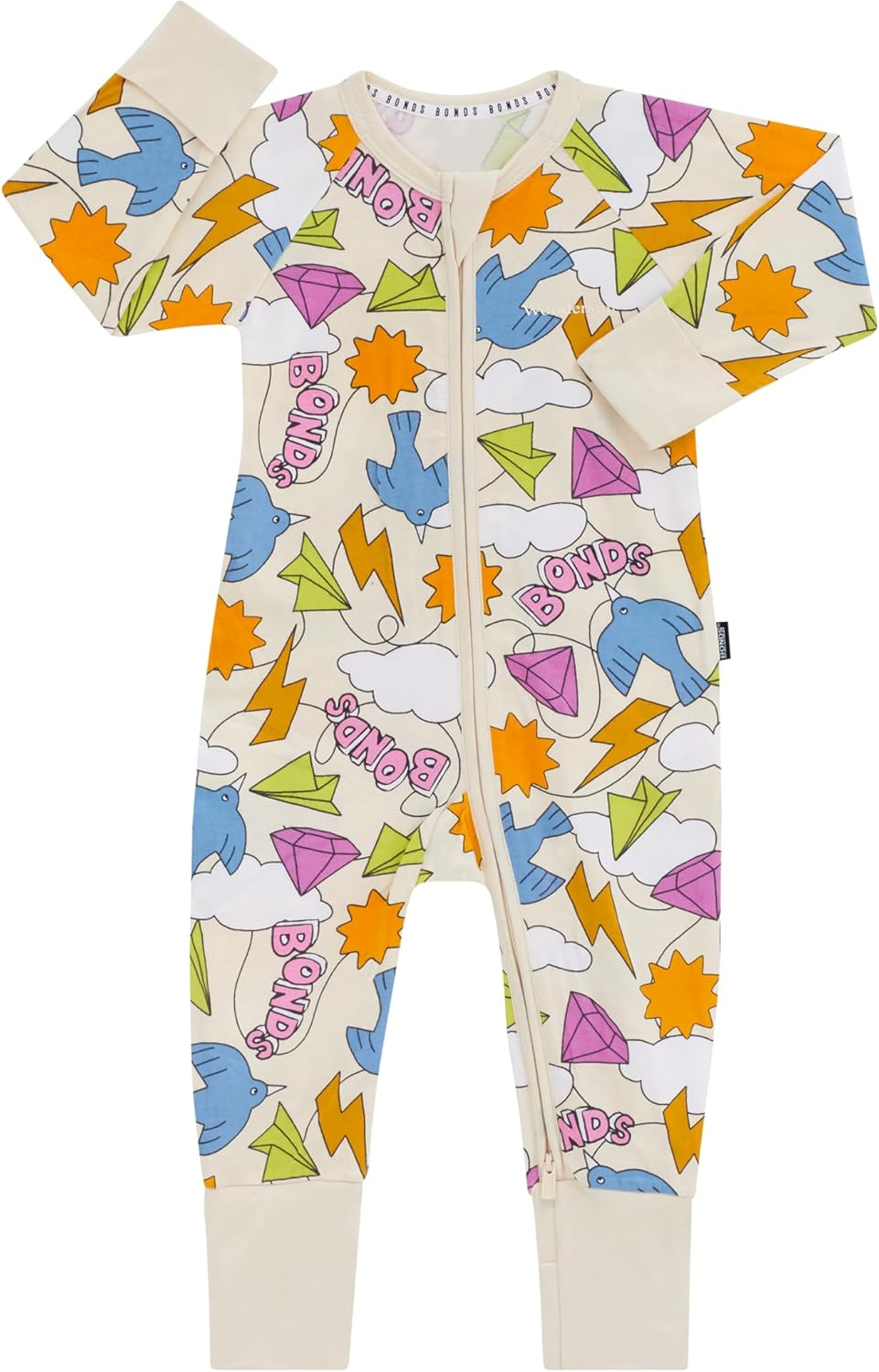 Bonds Baby Zippy - Cotton Blend Zip Wondersuit, Print Y8D (1 Pack), 1 (12-18 Months) image number 3