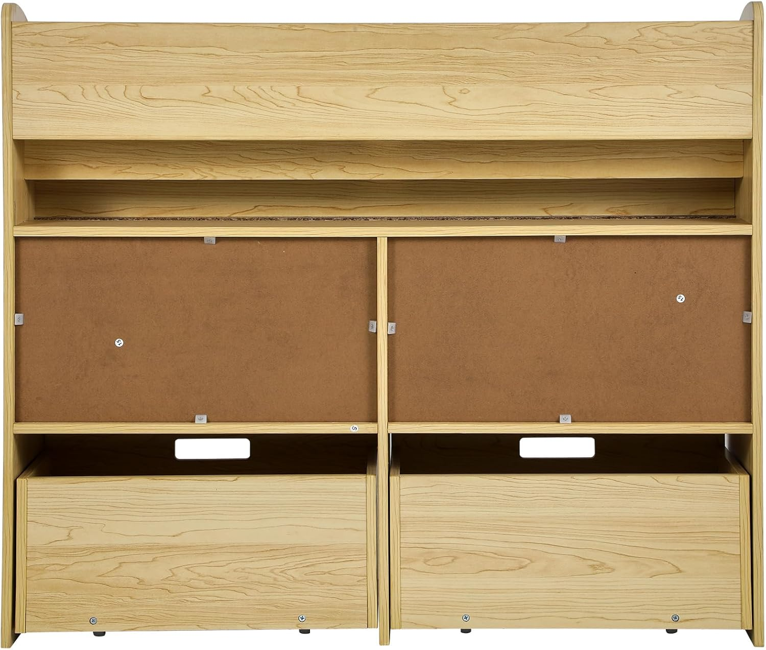 Oikiture Kids Storage Children Bookshelf Toy Storage Natural image number 7