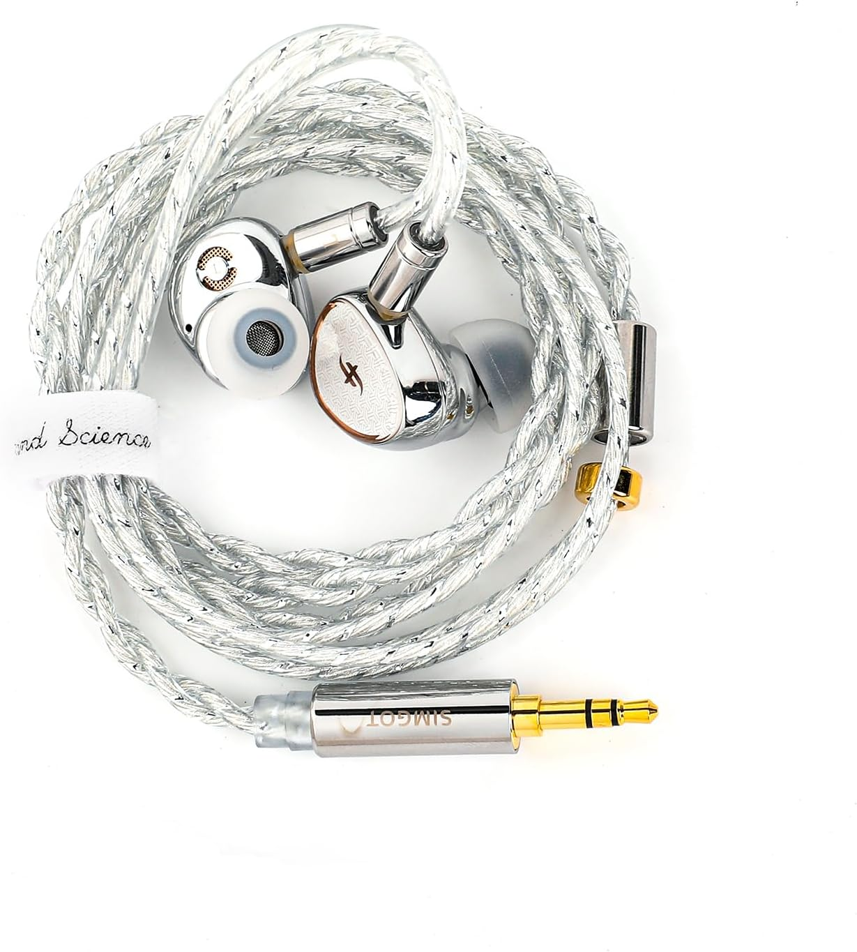 Linsoul SIMGOT EA1000 10Mm Dynamic Driver in Ear Monitor, Hifi in Ear Earphone IEM, Wired Gaming Earbud, with Silver-Plated OFC Cable for Musician Audiophile (Silver, SIMGOT EA1000) image number 5