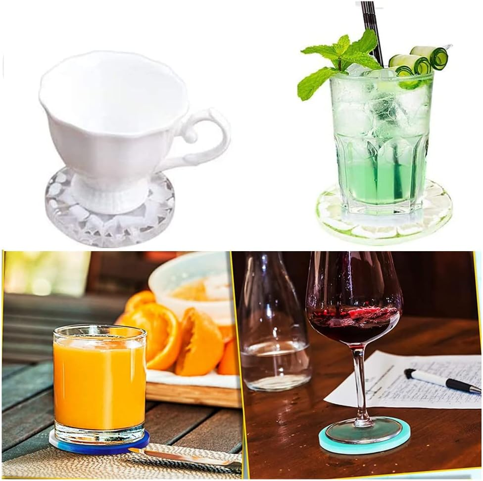 6 Pack Coaster Resin Moulds, Silicone Coaster Mat Storage Holder Set,Silicone Coaster Storage Box Mould, Silicone Resin Molds, Epoxy Resin Moulds for Resin, Cups Mats, Home Decoration image number 2