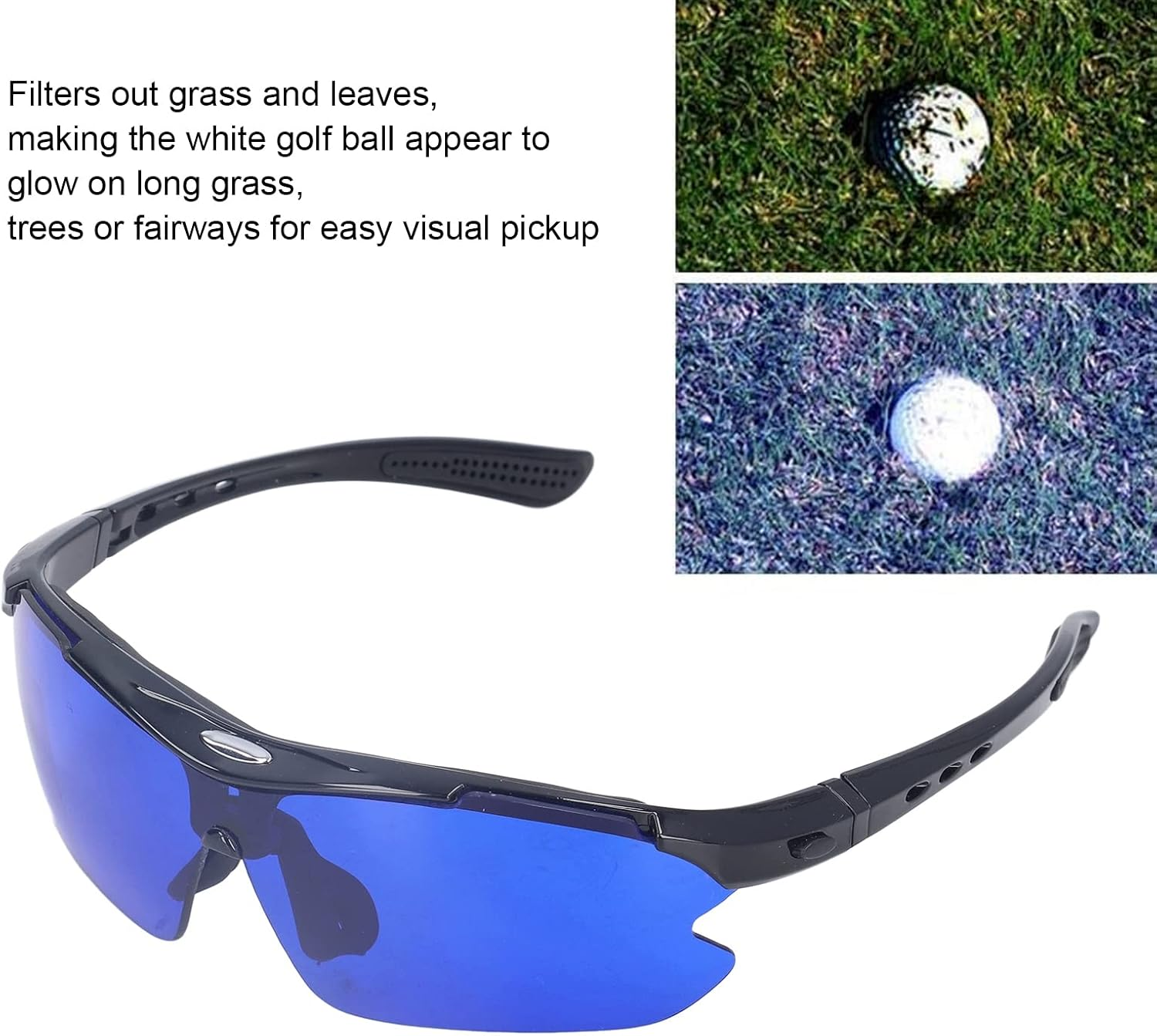 Ejoyous Golf Ball Finder Glasses, PC Material Impact-Resistant, Colored Filter Lenses Glow Vision Assist, with Cleaning Cloth & Storage Bag, Golf Lover Gift image number 4