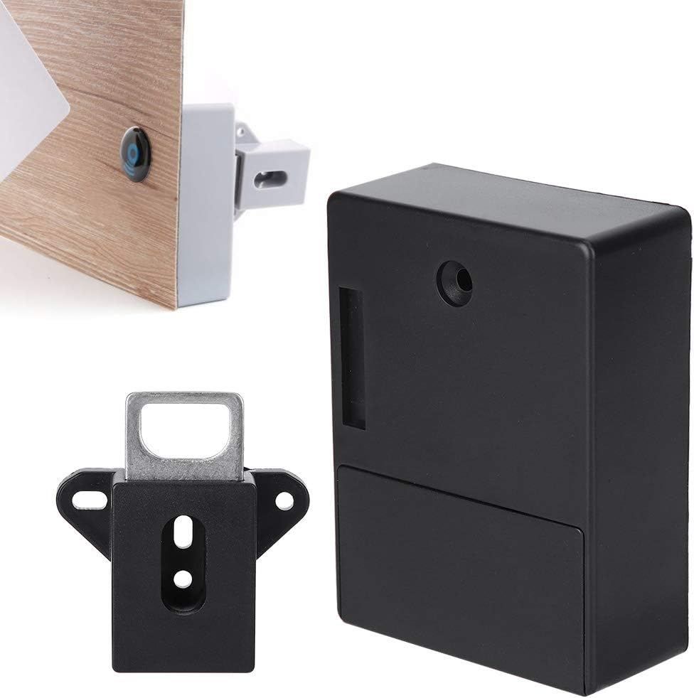 Electronic Cabinet Lock, 125Khz Smart Cabinet Lock Electronic RFID Card Opening No Drill for Wardrobe Sauna Locker Home Security Office Cabinet Wardrobes Liquor Storages(Black) image number 6