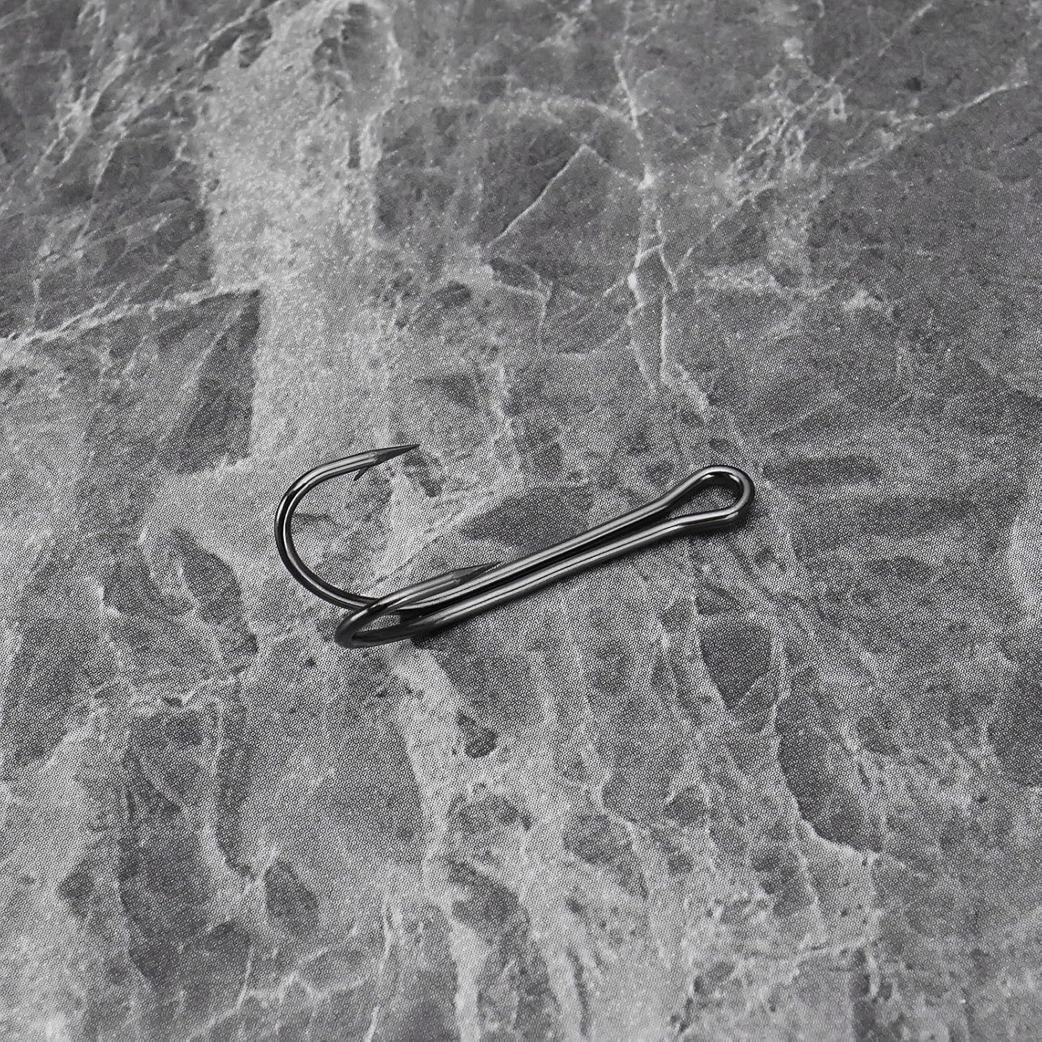 SG Store 55PCS Double Fishing Hooks #1-#3/0 High Carbon Steel Fishing Double Hooks Sharp Open Shank Barbed for Saltwater Freshwater