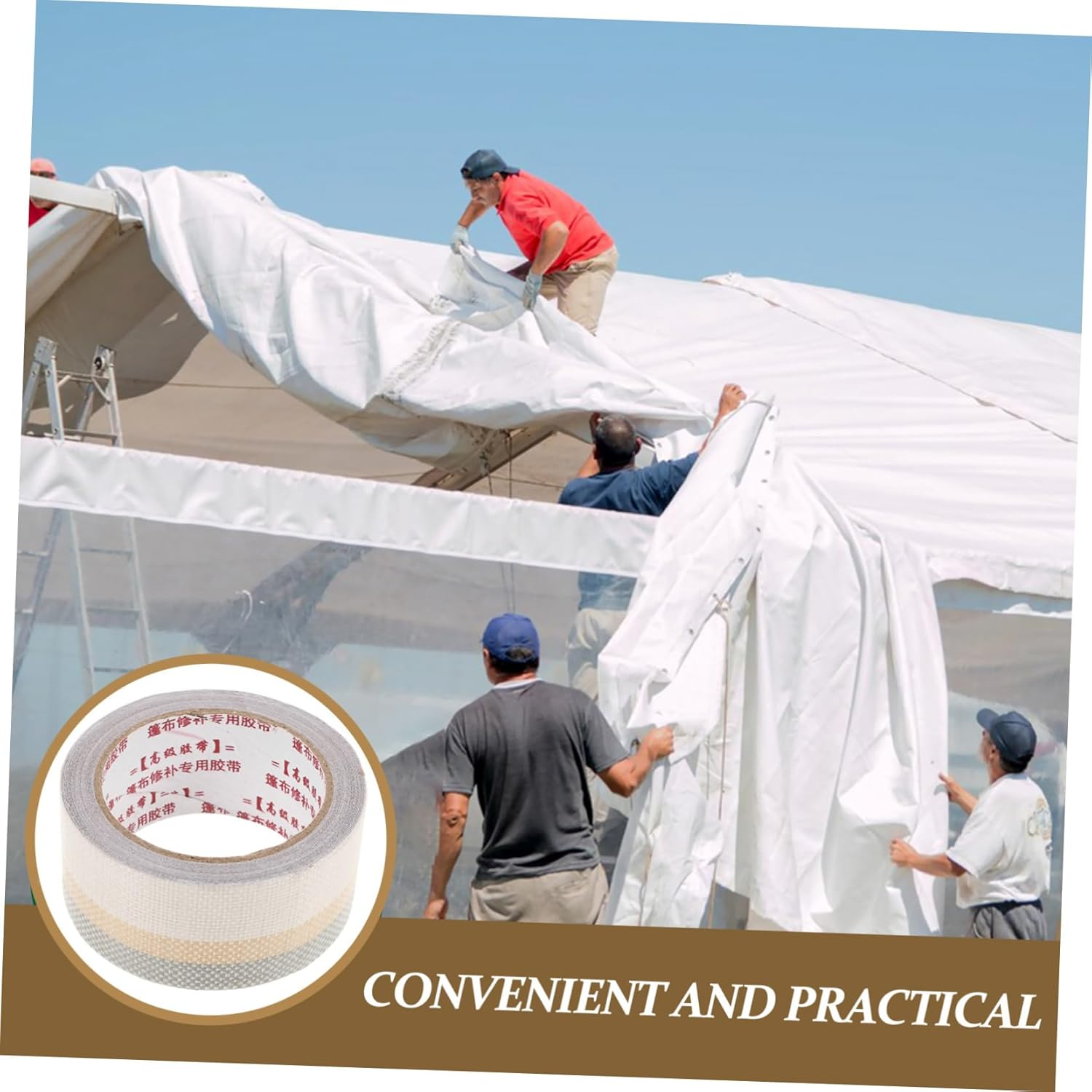 KICHOUSE Self-Adhesive Tape for Canvas Repair Seaming Tape Maintenance for Outdoor Use image number 6