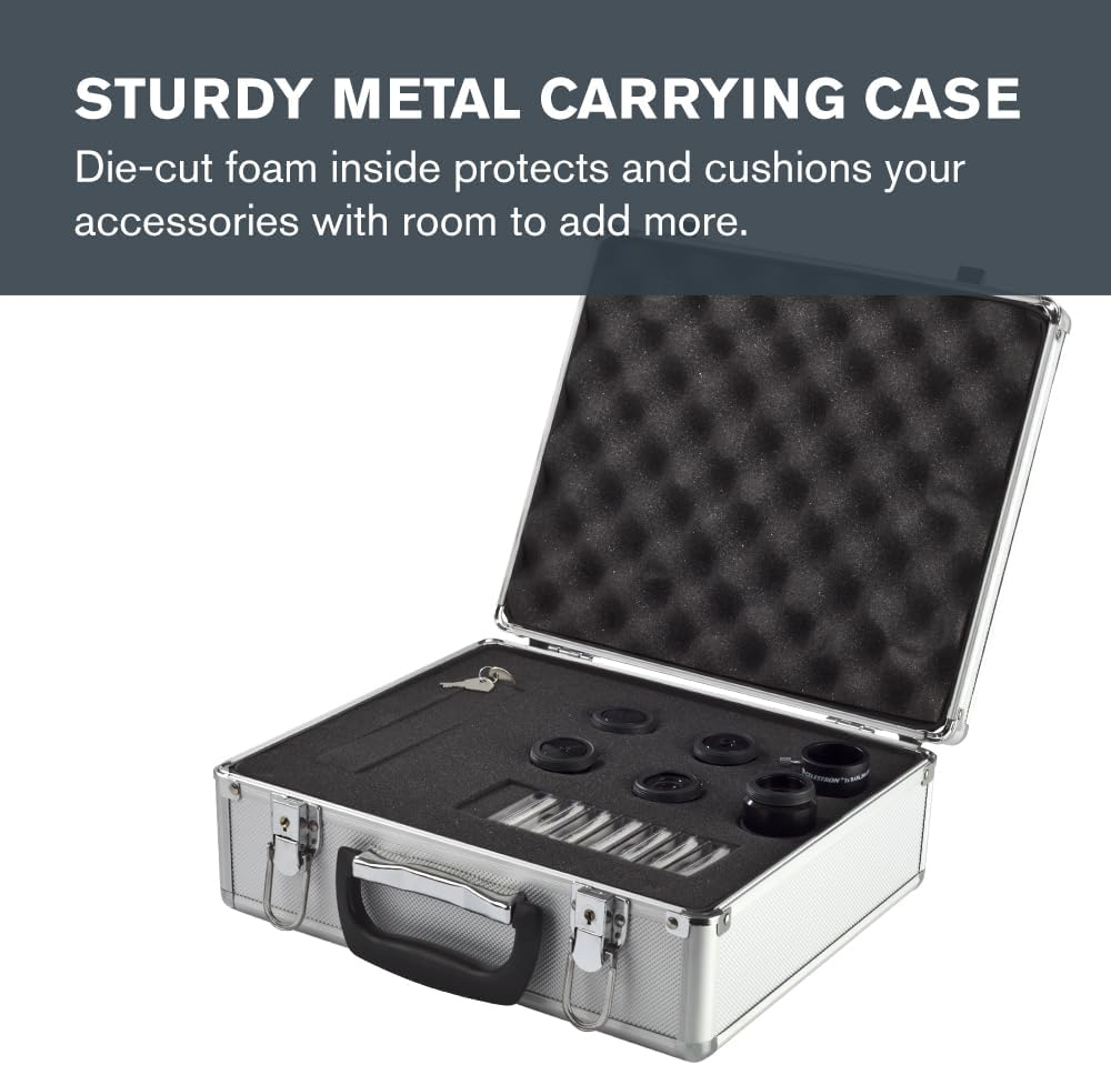 Celestron 94303 1.25 Inch Eyepiece & Filter Kit - Includes 14 Pieces in Metal Foam-Lined Carry Case, Silver image number 5