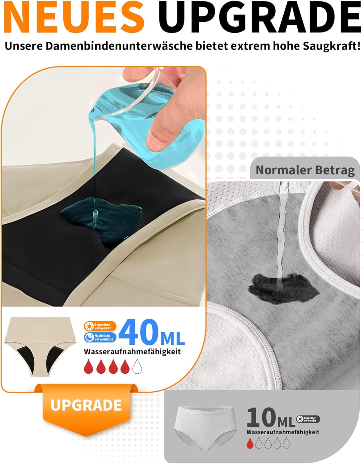 Posefree Period Underwear Heavy Bleeding 40 Ml Women'S Period Briefs Absorbency Breathable Comfortable Pack of 3 Size S-XXL image number 2