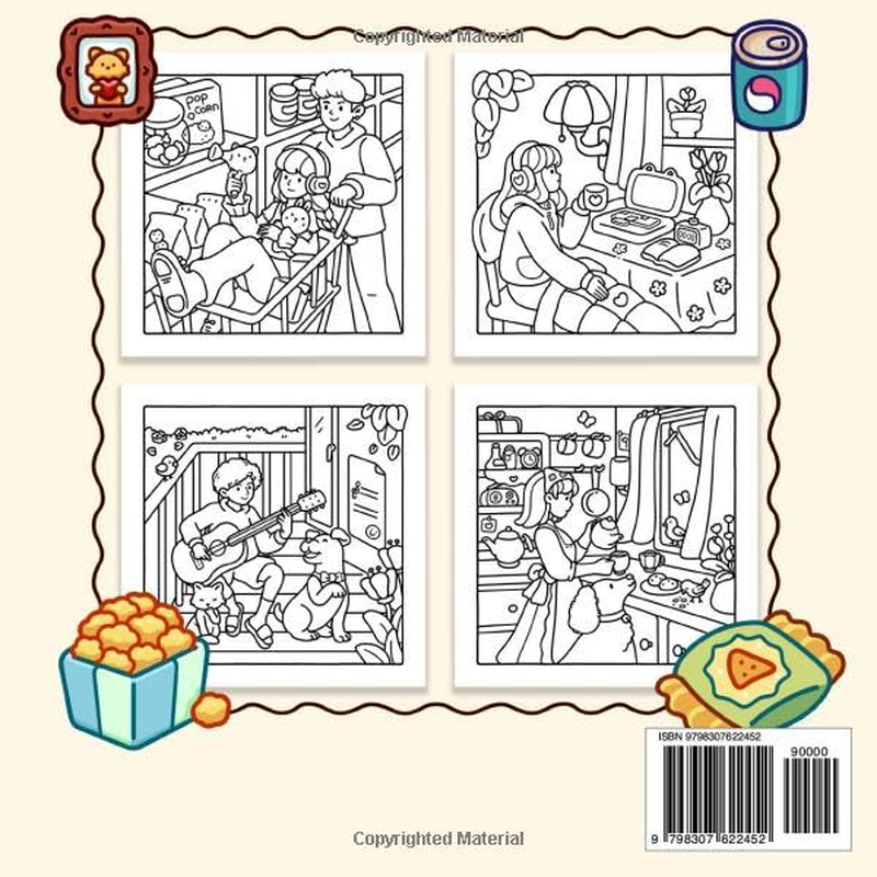 Chill Moments: a Cute and Cozy Coloring Book for Adults and Teens Featuring Girls and Boys in Relaxing Moments and Comfy Times for Stress Relief