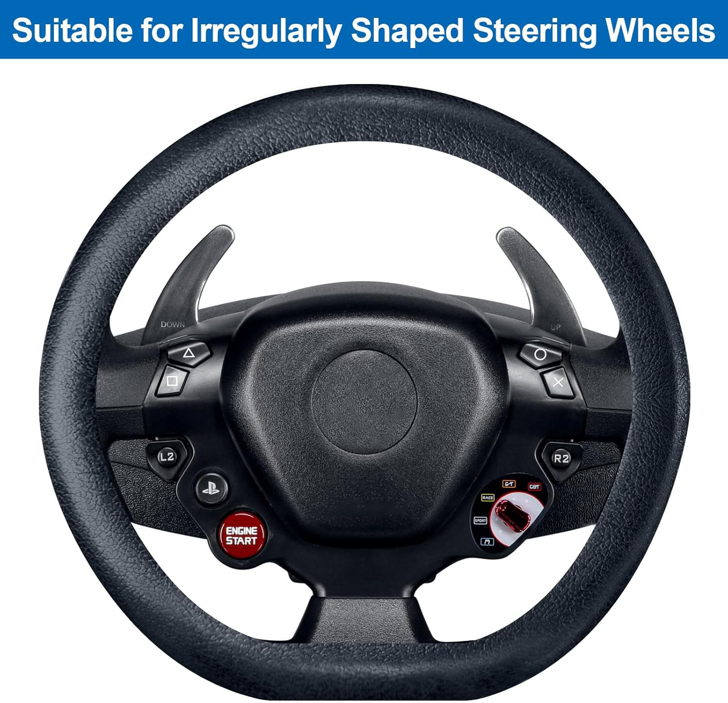 Spurtar Car Steering Wheel Cover for Women Men Car Accessories, Silicone Anti-Slip Thin Steering Wheel Protector, Black Soft Leather Texture Interior Vehicle Accessories, Fit Diamenter 15" - 16.5" image number 3