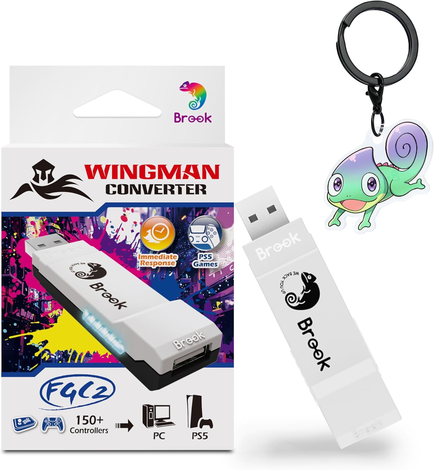 Brook Wingman FGC2 Converter with Keychain&ndash; Arcade Joystick Adapter for PS5 & PC, Supports All PS5 Games image number 4