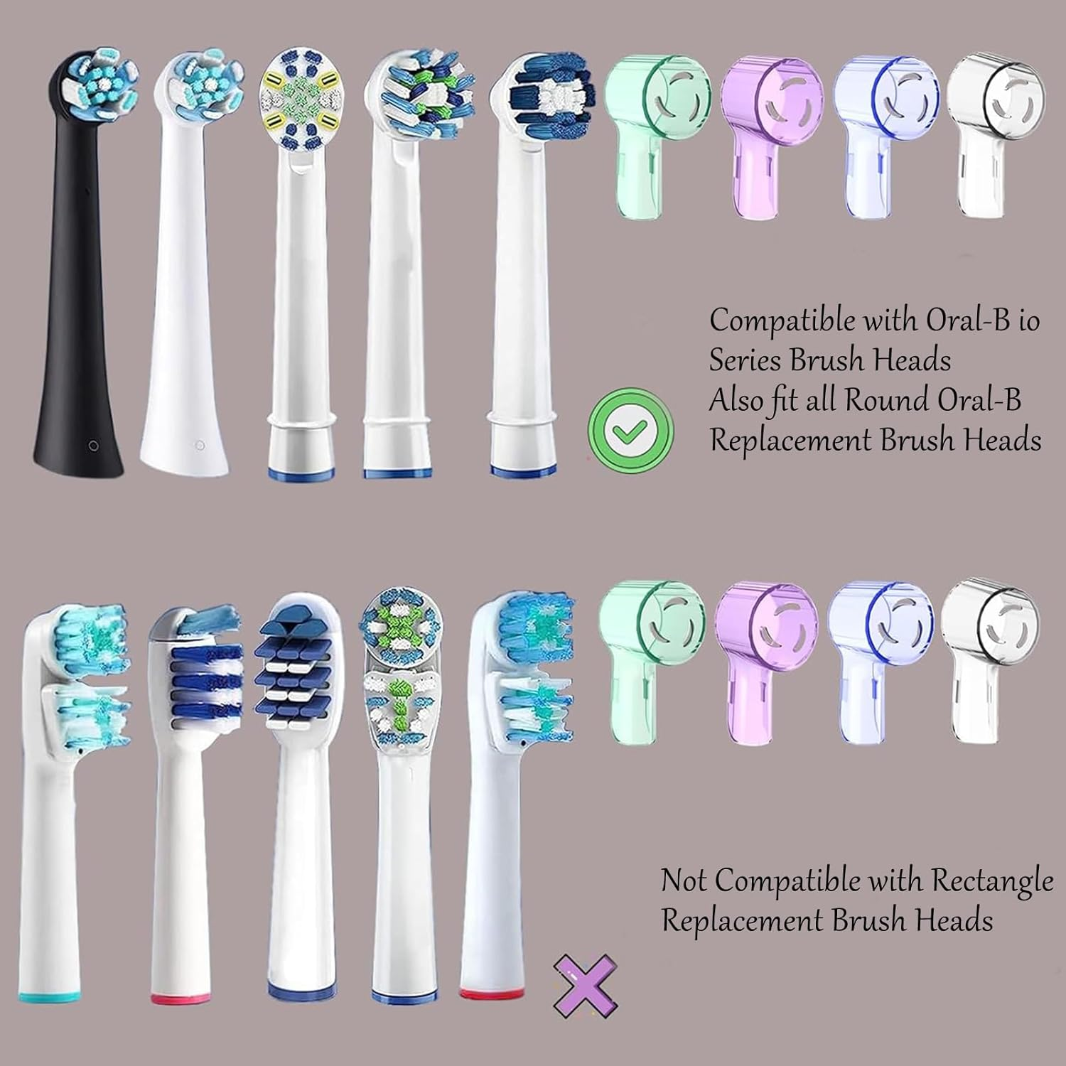 Toothbrush Head Cover Caps for Oral B, Compatible with Io Series,Io Replacement Brush Heads, Pro Series, Vitality Plus, Travel Toothbrush Cap Protects Brush Head image number 2