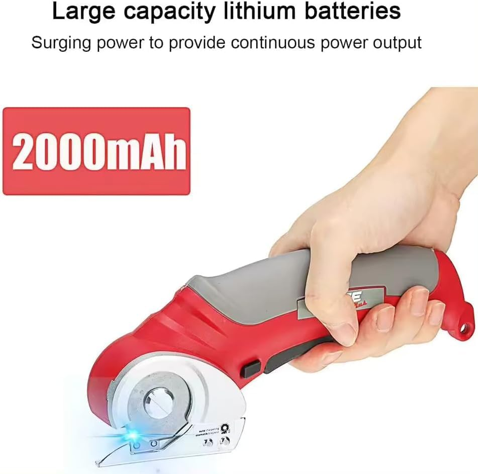 Cordless Electric Scissor USB Rechargeable 2000 Mah Li-Ion Battery Operated Handheld Mini Electric Cutter, Cutting Tool for Cloth Fabric Cardboard Carpet Leather, Assorted Color (With Storage Case) image number 6