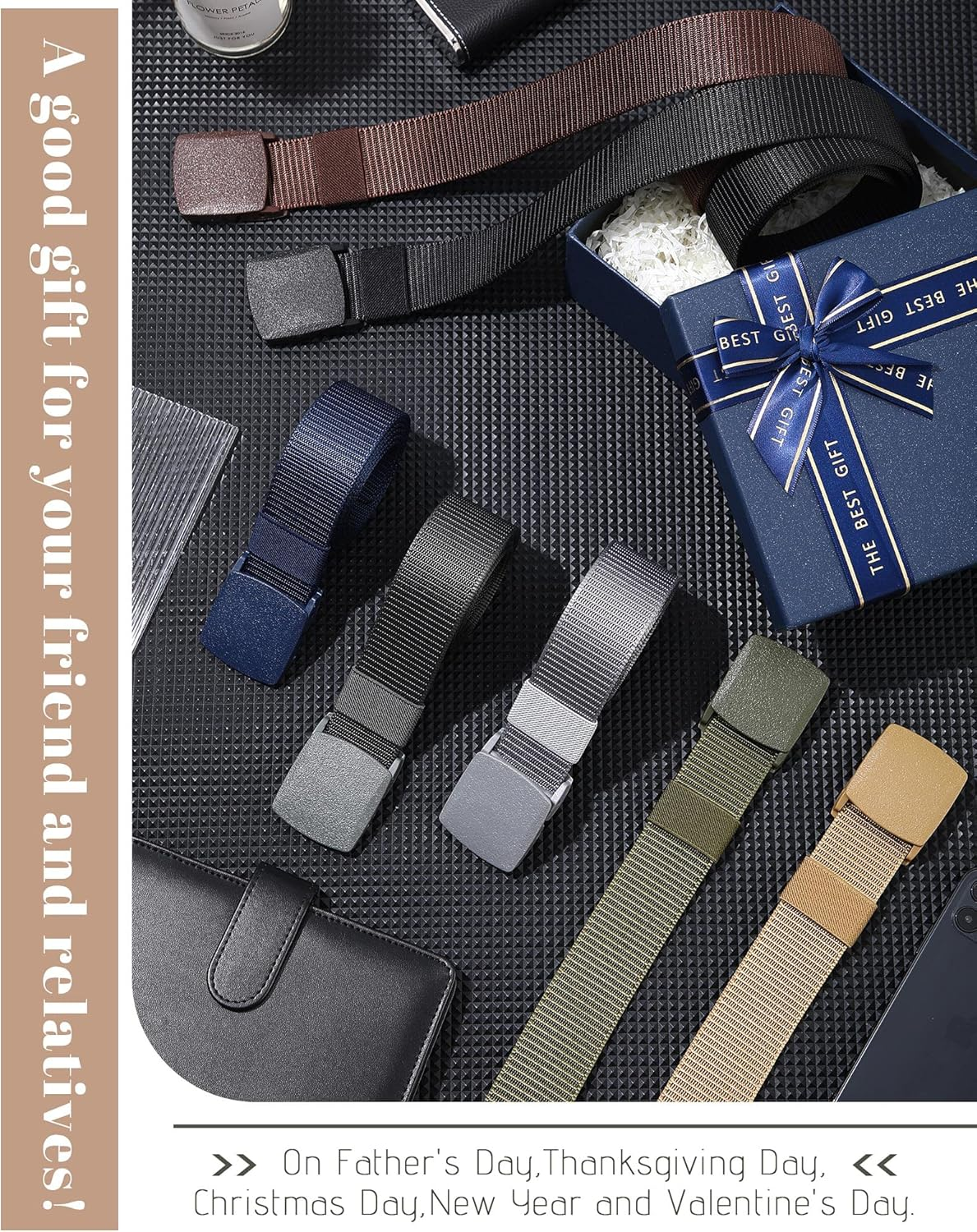 Geyoga 16 Pack Nylon Belts for Men Military Tactical 1.5 Inch Webbing Canvas Outdoor Web Belt with Plastic Buckle Gift for Men Women, White image number 5