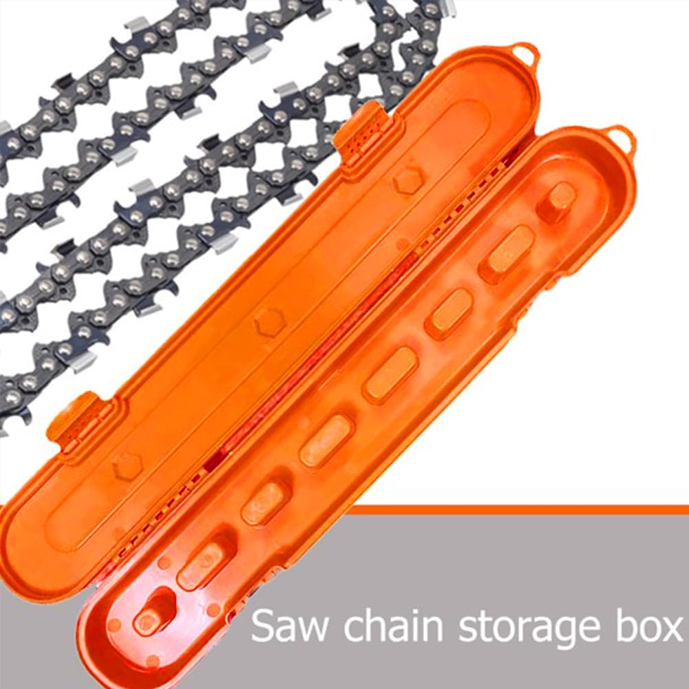 Locker for 6-20Inch Portable Plastic Home Chainsaw Chain Storage Case Waterproof(Orange) image number 5
